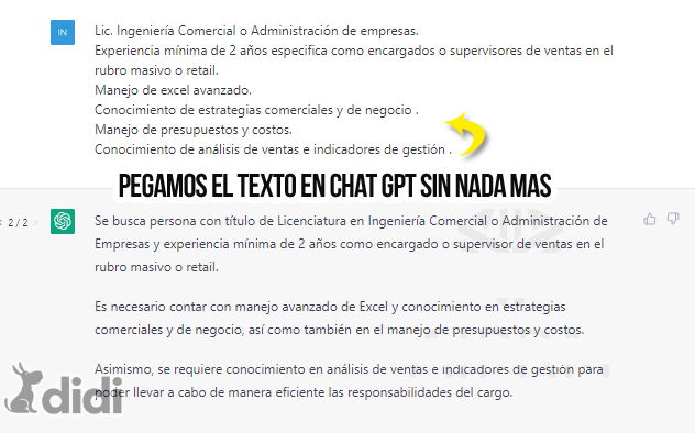 Usa chatGPT para encontrar trabajo en LinkedIN