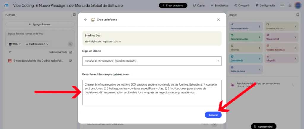 cómo hacer resúmenes con Gemini Notebook